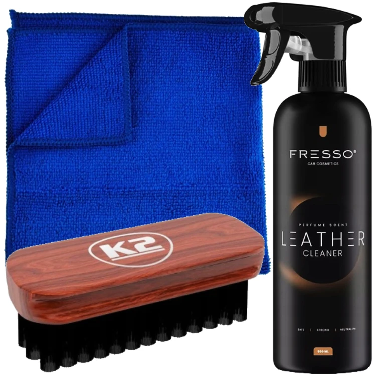 FRESSO LEATHER CLEANER 500ML + K2 AURON SZCZOTKA + MIKROFIBRA.png