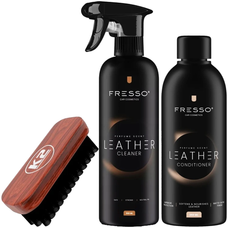 FRESSO LEATHER CLEANER 500ML + CONDITIONER + K2 AURON SZCZOTKA.png