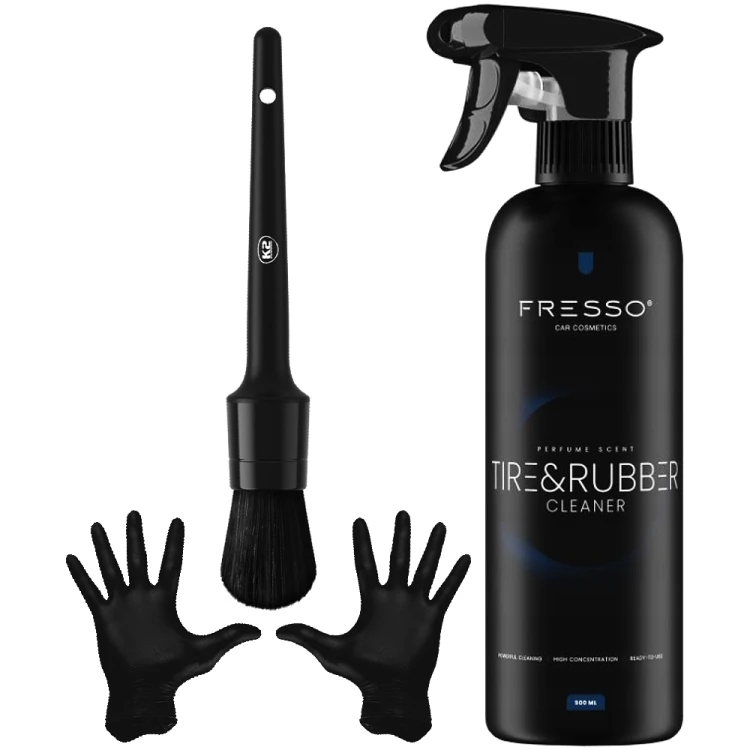 FRESSO TIRE RUBBER CLEANER 500ML + K2 PĘDZELEK + RĘKAWICZKI.png